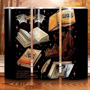 Fourth Wing 20oz Tumbler Aurora Dragons Fantasy Cup w/ Lid & Straw Basgiath